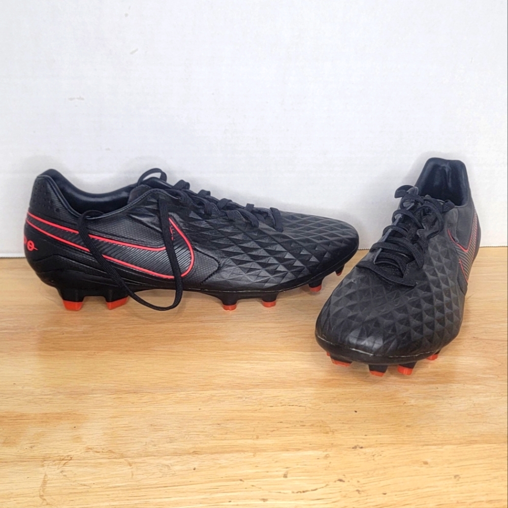 Nike Tiempo Black and Red Men's Soccer Cleats ACC